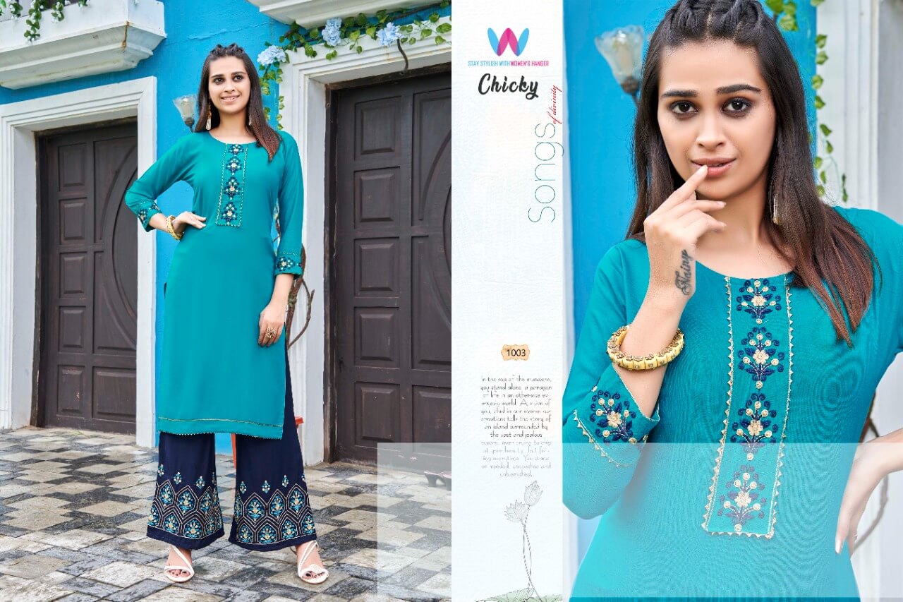 Womens Hanger Chicky Kurti Plazzo Set Catalog, Buy Womens Hanger Chicky Kurti Plazo Set Full Catalog in Wholesale Price Online