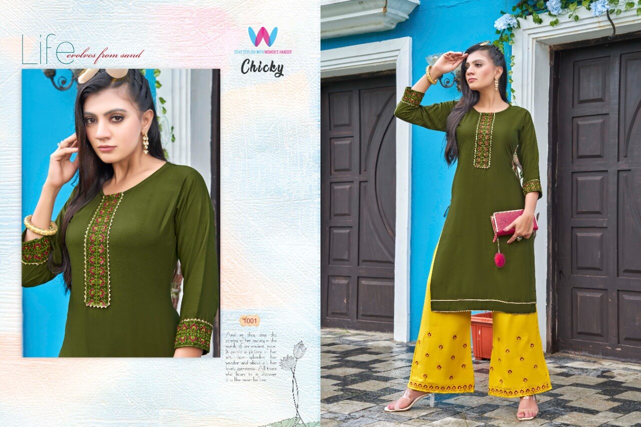 Womens Hanger Chicky Kurti Plazzo Set Catalog, Buy Womens Hanger Chicky Kurti Plazo Set Full Catalog in Wholesale Price Online